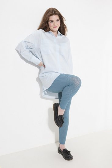 Ulla Popken 833718 Strumpfleggings mit Spitze Petrol - Strumpfhosen & Socken - 