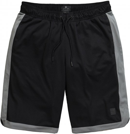 JP1880 Jay-Pi Bermuda QuickDry Mesh Fitness Shorts Black - Sportbekleidung & outdoor - Sportbekleidung in große größen für herren