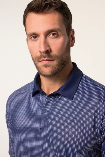 JP1880 Jay-Pi QuickDry Small Print Golf Polo Shirt Navy Blue - Polo-shirts für herren - Polo-Shirts für Herren in großen Größen