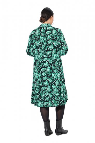 Ulla Popken 834191 Gemustertes Hemdblusenkleid Schwarz - Blusenkleider - 