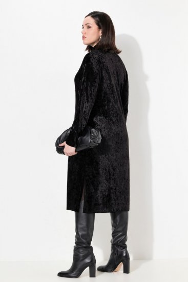 Ulla Popken 834234 Samtkleid mit Rollkragen Schwarz - Abendkleider - Abendkleider für Damen in großen Größen