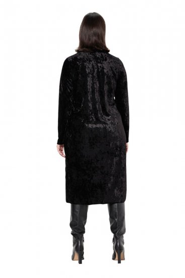 Ulla Popken 834234 Samtkleid mit Rollkragen Schwarz - Abendkleider - Abendkleider für Damen in großen Größen