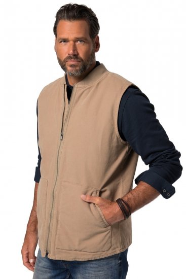 JP1880 834734 Canvasweste Dunkelbeige - Herren jacken - Herren Jacken in großen Größen