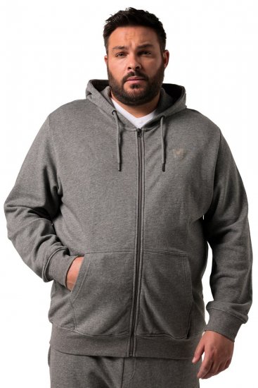 Men+ 851 Kapuzen-Sweatjacke Grau meliert - Herren-sweater und -hoodies - Herren-Sweater und -Hoodies in großen Größen