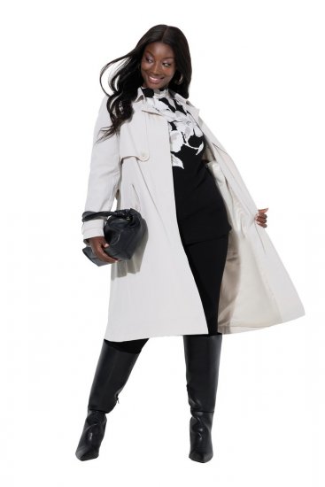 Ulla Popken 834990 Trenchcoat Taupe - Mäntel - Große Größen: Mäntel für Damen