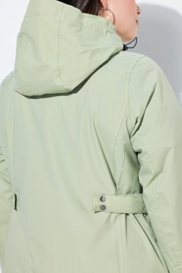 Ulla Popken 835132 HYPRAR Funktionsjacke in A-Linie mit abnehmbarer Kapuze Helles Salbeigrün - Jacken - Große Jacken für Damen