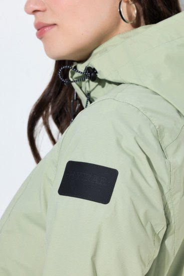 Ulla Popken 835132 HYPRAR Funktionsjacke in A-Linie mit abnehmbarer Kapuze Helles Salbeigrün - Jacken - Große Jacken für Damen