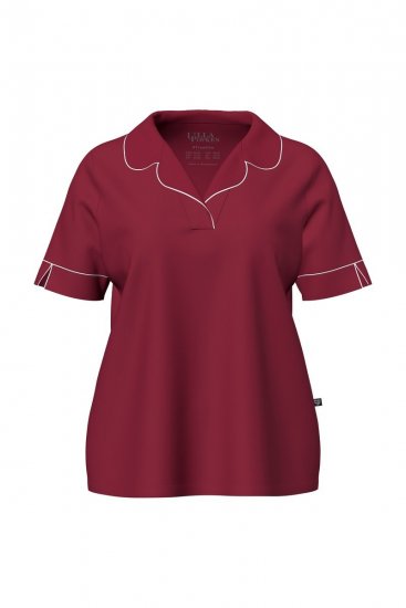 Ulla Popken 835397 Pyjama mit kurzen Ärmeln und Hemdkragen Flieder - Pyjama/Loungewear - 