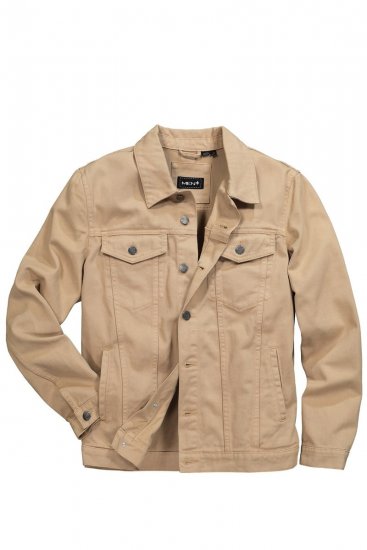 Men+ 446 Jeansjacke mit Brusttaschen Sand - Herren jacken - Herren Jacken in großen Größen
