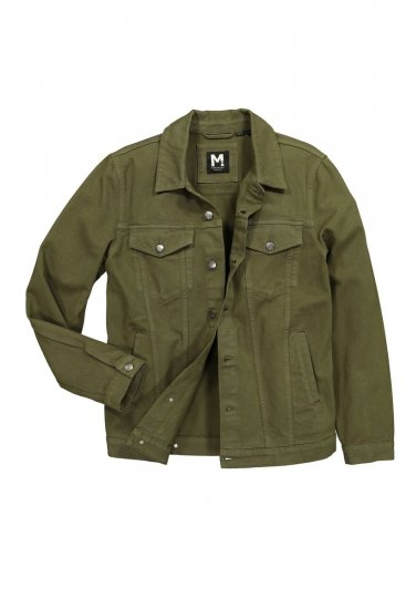 Men+ 446 Jeansjacke mit Brusttaschen Dunkeloliv - Herren jacken - Herren Jacken in großen Größen