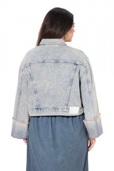 Ulla Popken 835486 Jeansjacke mit weiten Ärmeln Denimblau - Jacken - Große Jacken für Damen