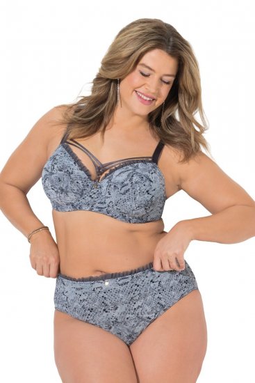 Ulla Popken 835633 Slips mit Animal-Print Anthrazit - Slips - 