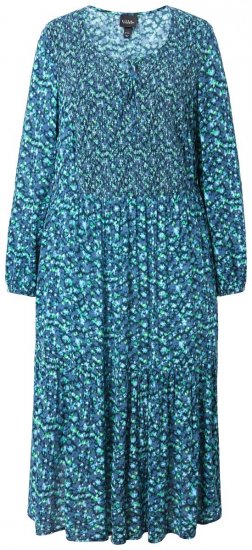 Ulla Popken 835713 Geblümtes Kleid Dunkelblau - Maxikleider - Große Größen: Lange Maxikleider