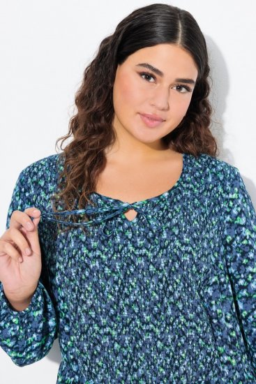Ulla Popken 835713 Geblümtes Kleid Dunkelblau - Maxikleider - Große Größen: Lange Maxikleider