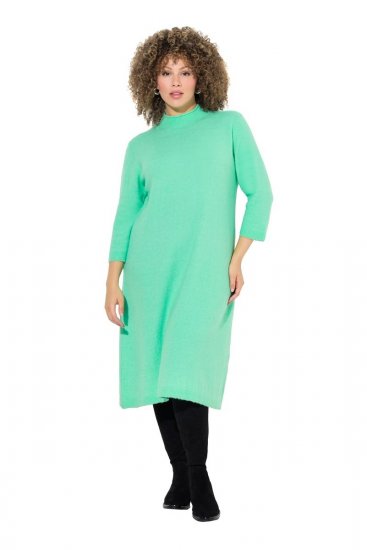Ulla Popken 835720 Strickkleid in A-Linie mit 3/4-Ärmeln Petrol - Strickkleider - 
