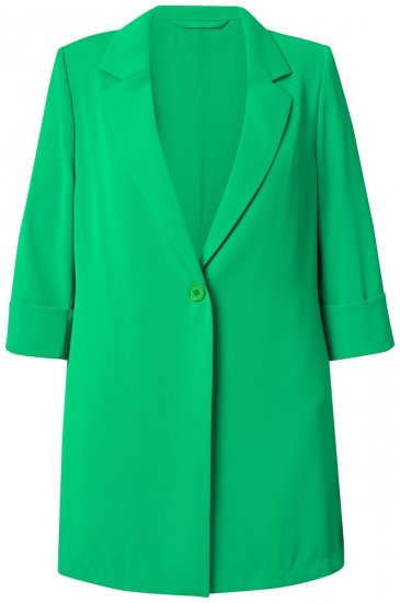 Ulla Popken 836165 Langer Blazer mit 3/4-Ärmeln Grün - Blazer - Blazer für Frauen in Großgrößen
