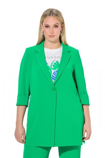 Ulla Popken 836165 Langer Blazer mit 3/4-Ärmeln Grün - Blazer - Blazer für Frauen in Großgrößen