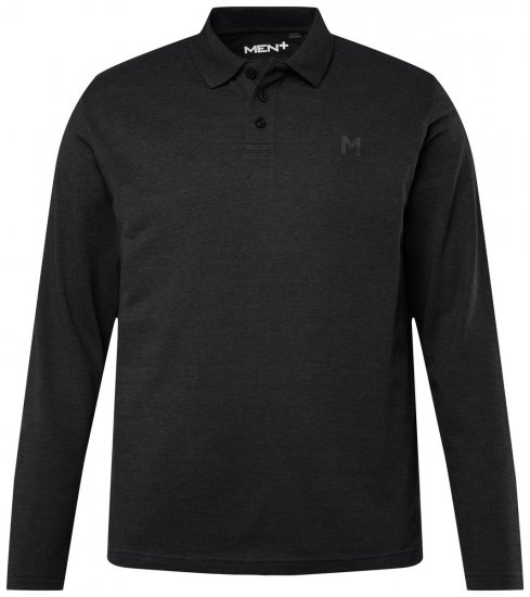 Men+ 270 Poloshirt Langarm Schwarz - Polo-shirts für herren - Polo-Shirts für Herren in großen Größen