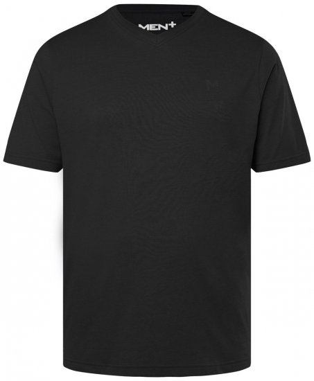 Men+ 279 T-Shirt V-Ausschnitt Schwarz - Herren-T-Shirts - Herren-T-Shirts in großen Größen