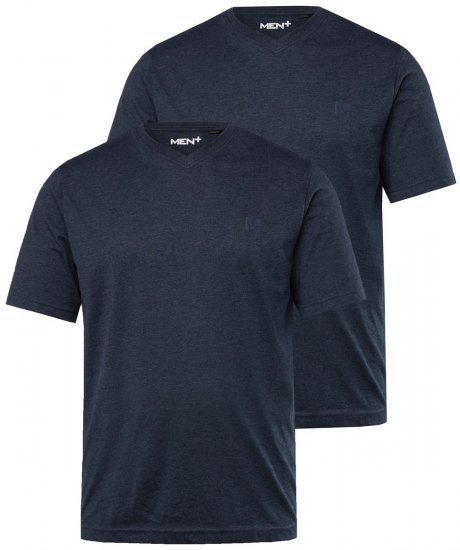 Men+ 299 T-Shirt V-Ausschnitt Dunkelblau 2er-Pack - Herren-T-Shirts - Herren-T-Shirts in großen Größen