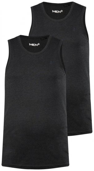 Men+ 305 Tanktop Schwarz 2er-Pack - Herren-T-Shirts - Herren-T-Shirts in großen Größen