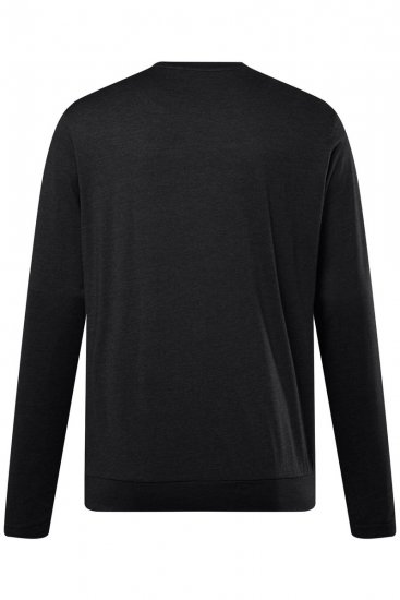 Men+ 313 T-Shirt Langarm Bauchfit Schwarz - Herren-T-Shirts - Herren-T-Shirts in großen Größen