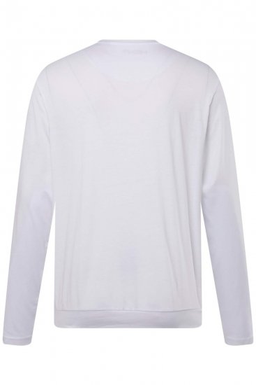 Men+ 313 T-Shirt Langarm Bauchfit Weiß - Herren-T-Shirts - Herren-T-Shirts in großen Größen