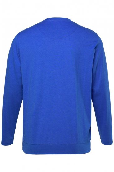 Men+ 313 T-Shirt Langarm Bauchfit Kobaltblau - Herren-T-Shirts - Herren-T-Shirts in großen Größen