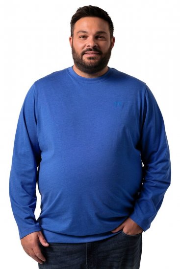 Men+ 313 T-Shirt Langarm Bauchfit Kobaltblau - Herren-T-Shirts - Herren-T-Shirts in großen Größen