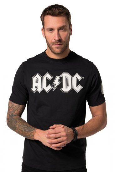 JP1880 AC/DC Classic Logo Band T-Shirt Black - Herren-T-Shirts - Herren-T-Shirts in großen Größen