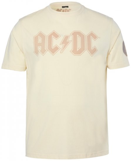 JP1880 836411 AC/DC Classic Logo T-Shirt Sandgrau - Band-T-shirts - Band T-Shirts für große Größen