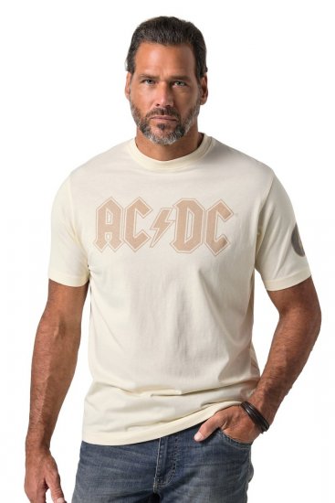 JP1880 836411 AC/DC Classic Logo T-Shirt Sandgrau - Band-T-shirts - Band T-Shirts für große Größen