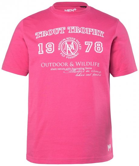 Men+ 424 T-Shirt Trout Trophy Flamingorosa - Herren-T-Shirts - Herren-T-Shirts in großen Größen