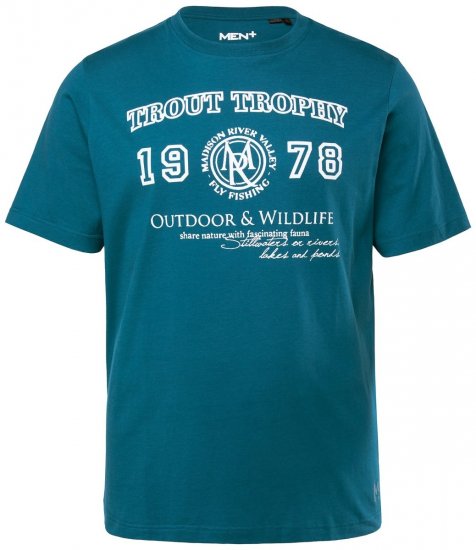 Men+ 424 T-Shirt Trout Trophy Lagunengrün - Herren-T-Shirts - Herren-T-Shirts in großen Größen
