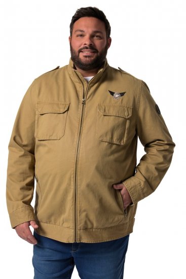 Men+ 641 Baumwolljacke mit Stehkragen Camel - Herren jacken - Herren Jacken in großen Größen