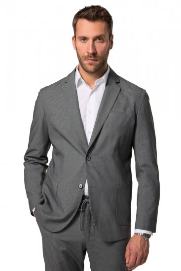 JP1880 Rimini Flexnamic Gestreiftes Jerseysakko Dunkelgrau - Herrenanzüge und -blazer - Herrenanzüge und -blazer in großen Größen