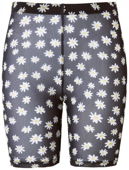 Ulla Popken 836803 Geblümte Anti-Scheuer-Radler Schwarz - Anti-Scheuer-Radler - 