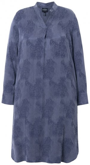 Ulla Popken 837069 Geblümtes Kleid Dunkelblau - Midikleider - Midikleider in großen Größen