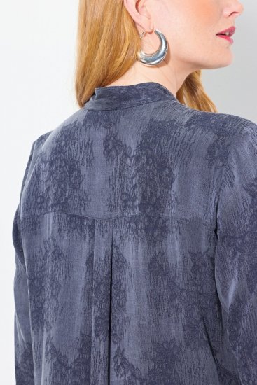Ulla Popken 837069 Geblümtes Kleid Dunkelblau - Midikleider - Midikleider in großen Größen