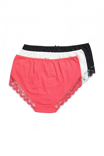 Ulla Popken 837080 Slips mit hoher Taille und Spitze 3er-Pack Rosa - Slips - 