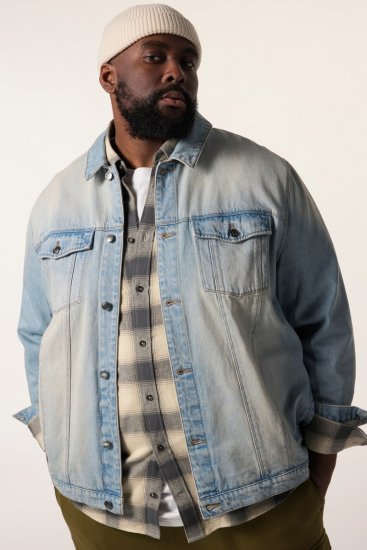 STHUGE 837222 Jeansjacke mit Brusttaschen Hellblau - Herren jacken - Herren Jacken in großen Größen