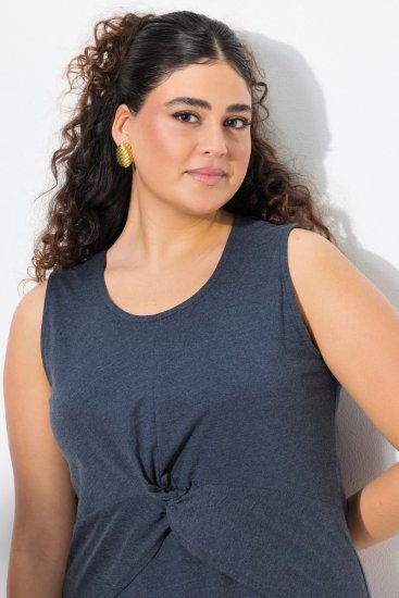 Ulla Popken 837874 Ärmelloses Jerseykleid Dunkelblau - Jerseykleider - 