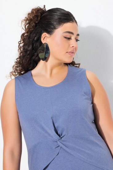 Ulla Popken 837874 Ärmelloses Jerseykleid Blau - Jerseykleider - 