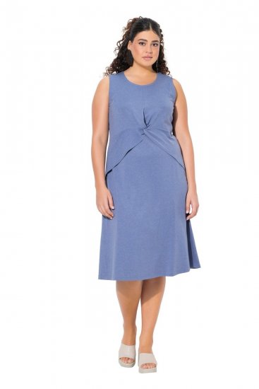 Ulla Popken 837874 Ärmelloses Jerseykleid Blau - Jerseykleider - 