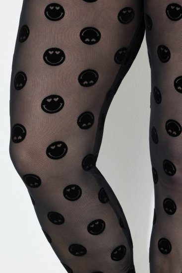 Ulla Popken 837949 Gemusterte Strumpfleggings Schwarz - Strumpfhosen & Socken - 