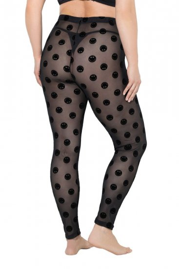 Ulla Popken 837949 Gemusterte Strumpfleggings Schwarz - Strumpfhosen & Socken - 