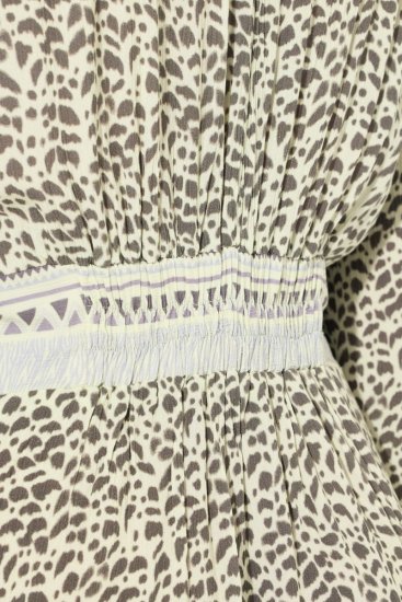 Ulla Popken 838120 Gemustertes Kleid mit V-Ausschnitt Hellgrün - Minikleider - Große Größen: Kurze Minikleider