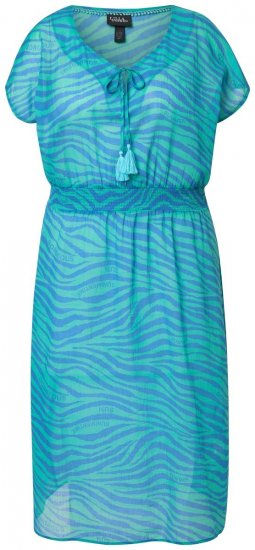 Ulla Popken 838483 Kleid mit Animal-Print Türkis - Sommerkleider - Große Größen: Leichte Sommerkleider
