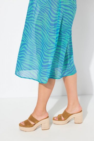 Ulla Popken 838483 Kleid mit Animal-Print Türkis - Sommerkleider - Große Größen: Leichte Sommerkleider