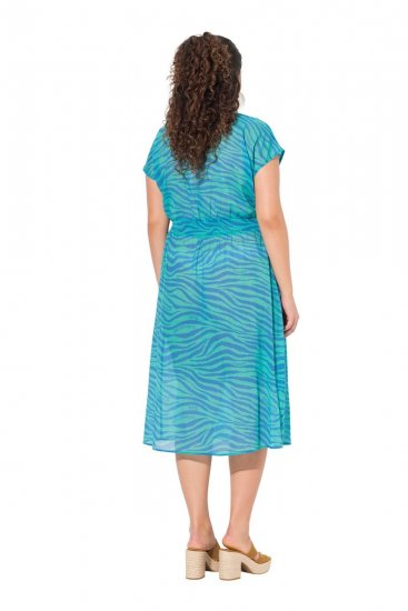 Ulla Popken 838483 Kleid mit Animal-Print Türkis - Sommerkleider - Große Größen: Leichte Sommerkleider